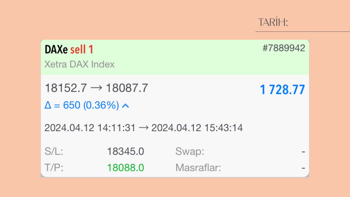 Gizemli İşlemler Kazandırır ✨✨ Güzel Bir İşlem Daha ✨✨✨ 1.728.77 Dolar ✨✨✨ #forextrader #btc #forexsignals #BorsaIstanbul #dax