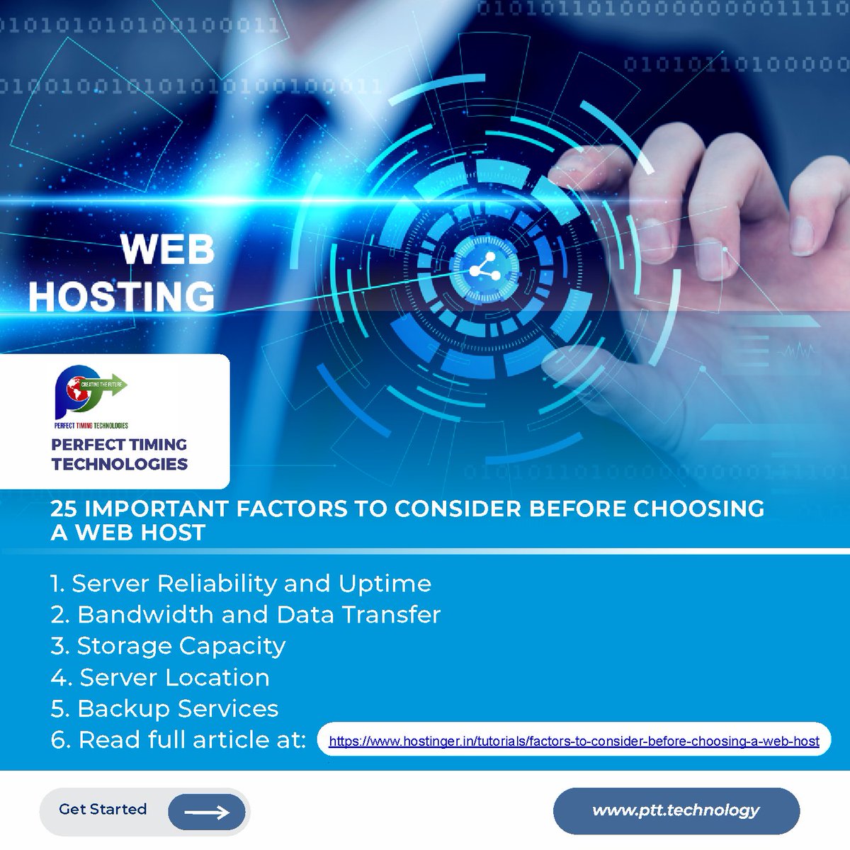 25 Important Factors to Consider Before Choosing a Web Host

Read here: hostinger.in/tutorials/fact…

#PerfectTimingTechnology #PerfectTimingHolding #WebHosting #HostingServices #WebsitePerformance #WebsiteSecurity #DataProtection #UptimeGuarantee #CustomerSupport #HostingPlans