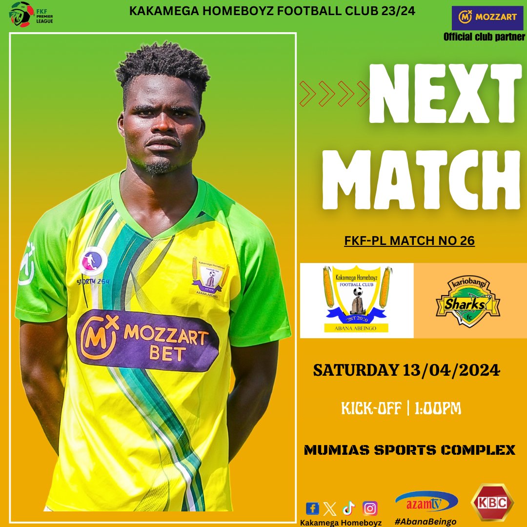 🪧UPDATE 🗞️Due to heavy rains lately being witnessed in Kakamega and its environs,our match against @k_sharksfc has been brought forward to 1:00PM We urge you all to take note and adjust accordingly. @mozzartbetkenya #AbanaBeingo