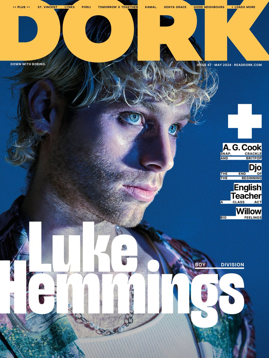 ‼️ NEW ISSUE ‼️ @Luke5SOS is stepping into the spotlight with his new solo project, 'boy', showing a boldness that’s as introspective as it i daring. He's a sparkling delight on the cover of the new issue of Dork. Grab a copy: shop.readdork.com/products/dork-…