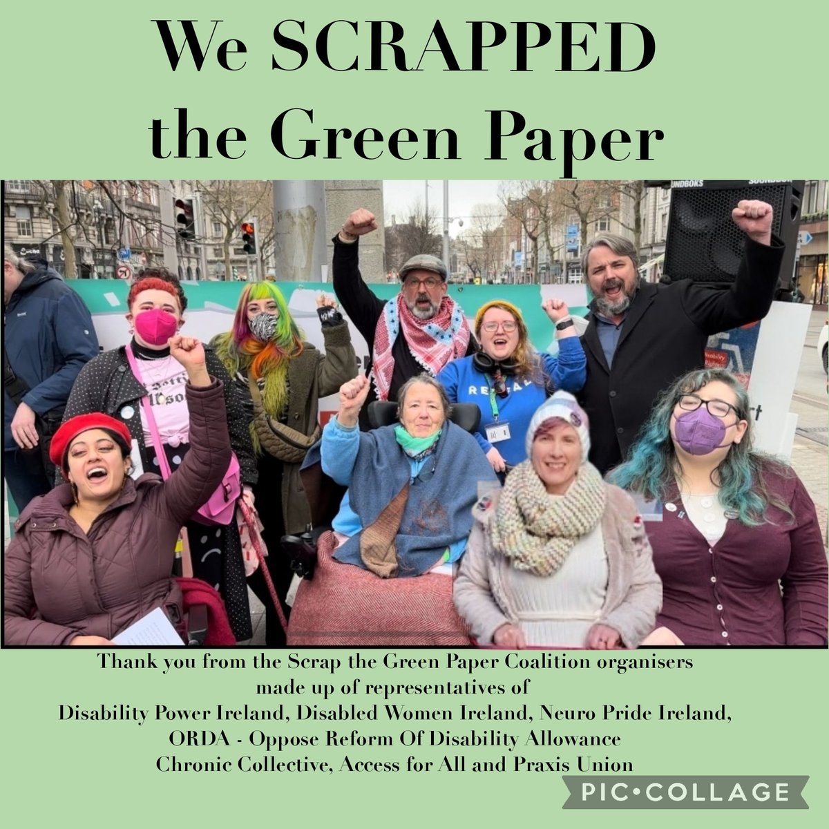 Our full statement will come later But for now we are so happy to know the Green paper has been scrapped as reported by the Irish Independent. @AccessForAll7 @_DPIreland @DW_Ireland @Praxis_Union #ChronicCollective