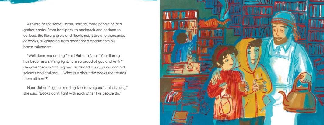 What a beautiful story of Nour's Secret Library. Based on a true story of young people rescuing books and setting up a library in Damascus during the Syrian civil war, it is a great story of hope, resilience and the importance of books. Thank you @netgalleyuk @wafatarnowska