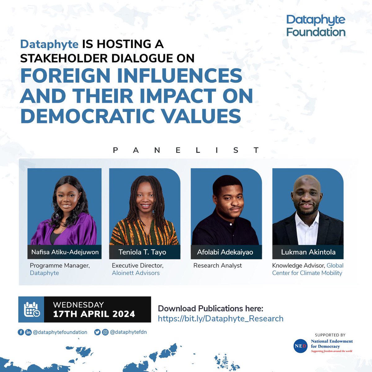 We are excited to announce that we are hosting a stakeholder dialogue on the impact of foreign influence on Nigeria's democratic values. We'll be bringing together experts from civil society, academia, and the private sector to share insights and devise strategies to engage…