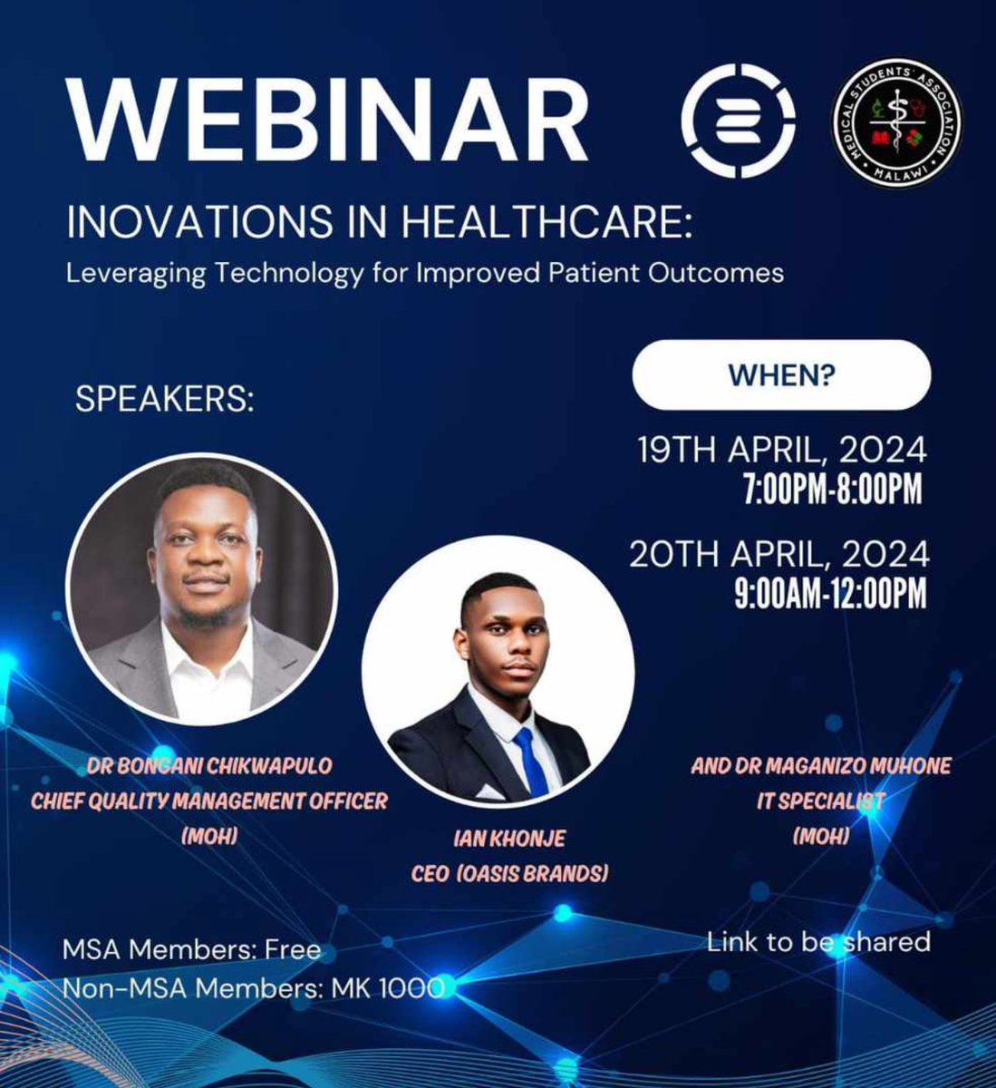 Looking forward to sharing our thoughts on how technology can be leveraged for improved patient outcomes and the innovations in the Healthcare industry this coming Friday with @MSA_Malawi