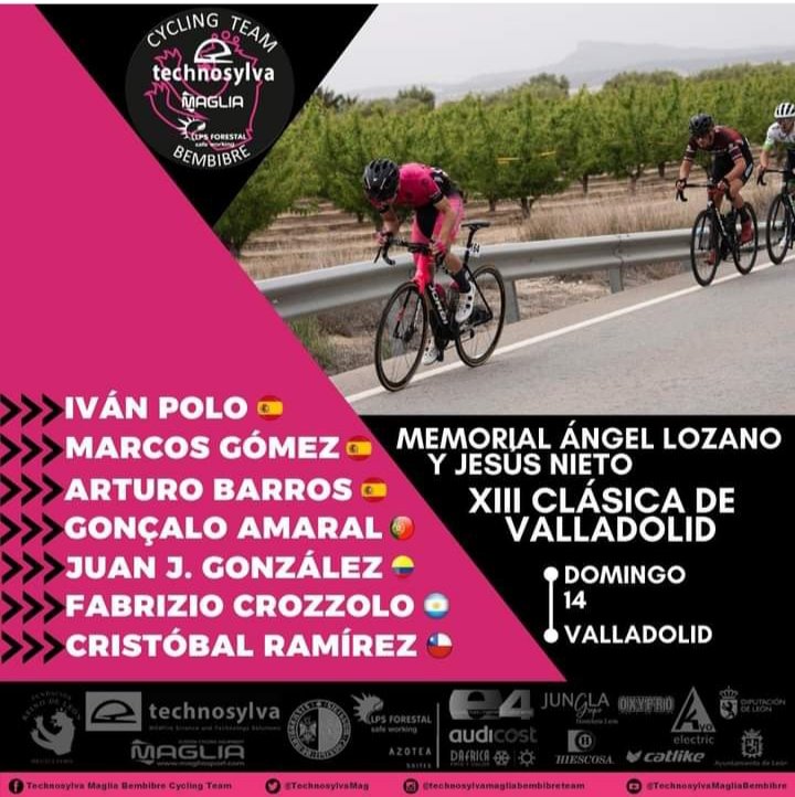 #copaespañaélitesub23 
#EscarabajosXElMundo 

El ciclista colombiano Jerónimo González hace parte de la nómina de Technosylva Maglia Bembibre Cycling Team para la XIII Clásica Valladolid (Copa de España Élite-Sub23) este domingo 14 de abril.