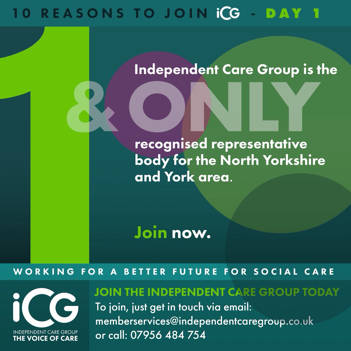 10 reasons to join iCG…introducing reason number 1 #socialcare