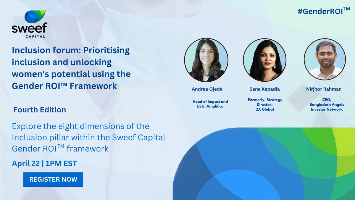 Calling all changemakers! Join @SweefCapital's Inclusion Forum on April 22nd (GMT+3) and unlock women's potential with the Gender ROI™ Framework. Hear insights from industry leaders on building a more inclusive future! Register now: ow.ly/1LxV50Rf4mM #GenderEquality