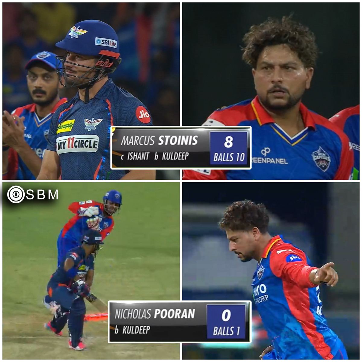 7.3 - Kuldeep Yadav gets Marcus Stoinis 7.4 - Kuldeep Yadav cleans up Nicholas Pooran Two in two balls and Kuldeep Yadav is breathing fire🔥 📷: Jio Cinema #KuldeepYadav #MarcusStoinis #NicholasPooran #LSGvDC #LSGvsDC #IPL #IPL2024 #Cricket #SBM