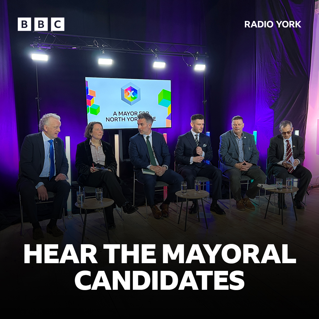 Hear all six mayoral candidates on BBC Radio York. 🗳️ Listen to Daytimes from 10am on Monday 15 to Friday 19 April. 🎧 #NorthYorksMayor #Election #MayoralElection