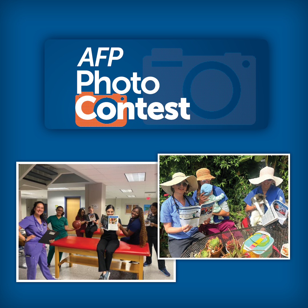 Students and Residents: Share a photo showing us how you use AFP. Photos can feature individuals or groups and have a humorous or serious tone. The winning photo will be published in AFP. Submission deadline is May 15, 2024. bit.ly/3oGAULH #AFPjournalphotocontest