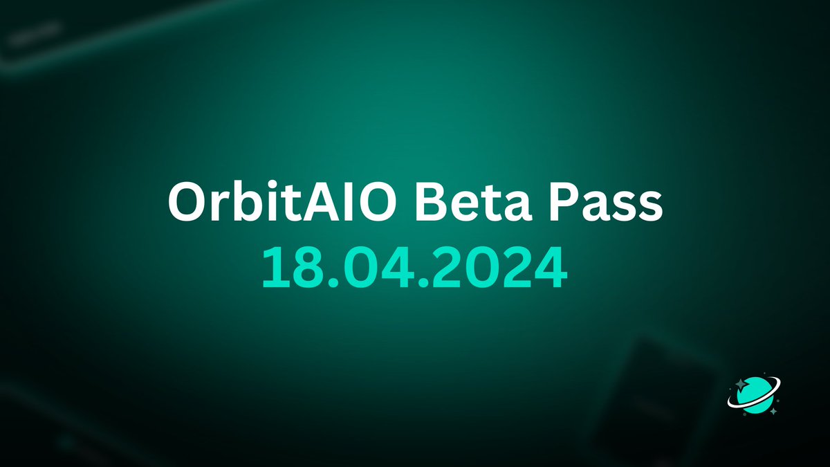 We will mint the FREE OrbitAIO Beta Pass on 18.04.2024 🤩

200+ beta whitelist spots available soon on our discord!