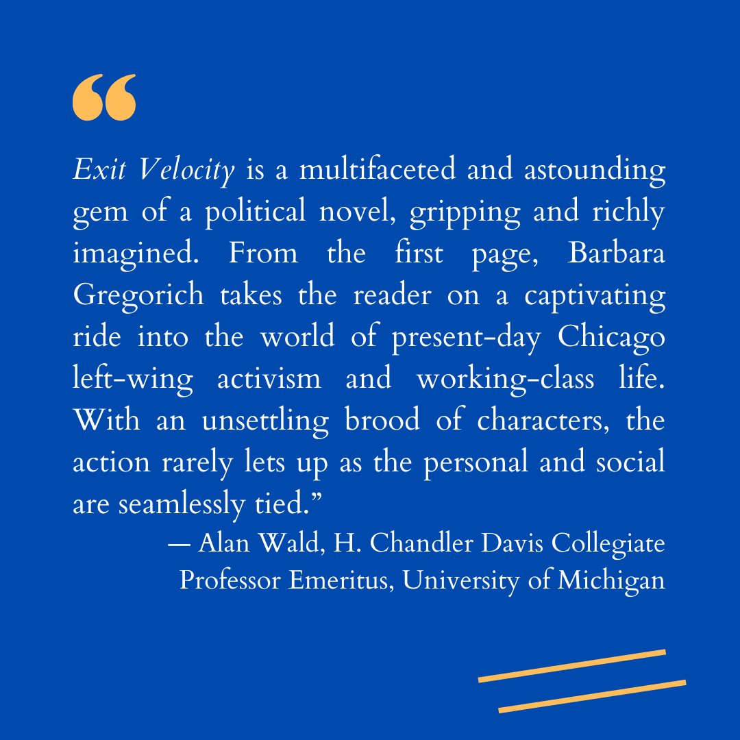 My deepest thanks to Alan Wald for this testimonial for Exit Velocity. #books #speculativefiction #scifi #politicalfiction #workingclass #leftwing #labor #workingclasscontrol  @vzwunion @firestormcoop @ssmith_calabor  tinyurl.com/4rf87y3h