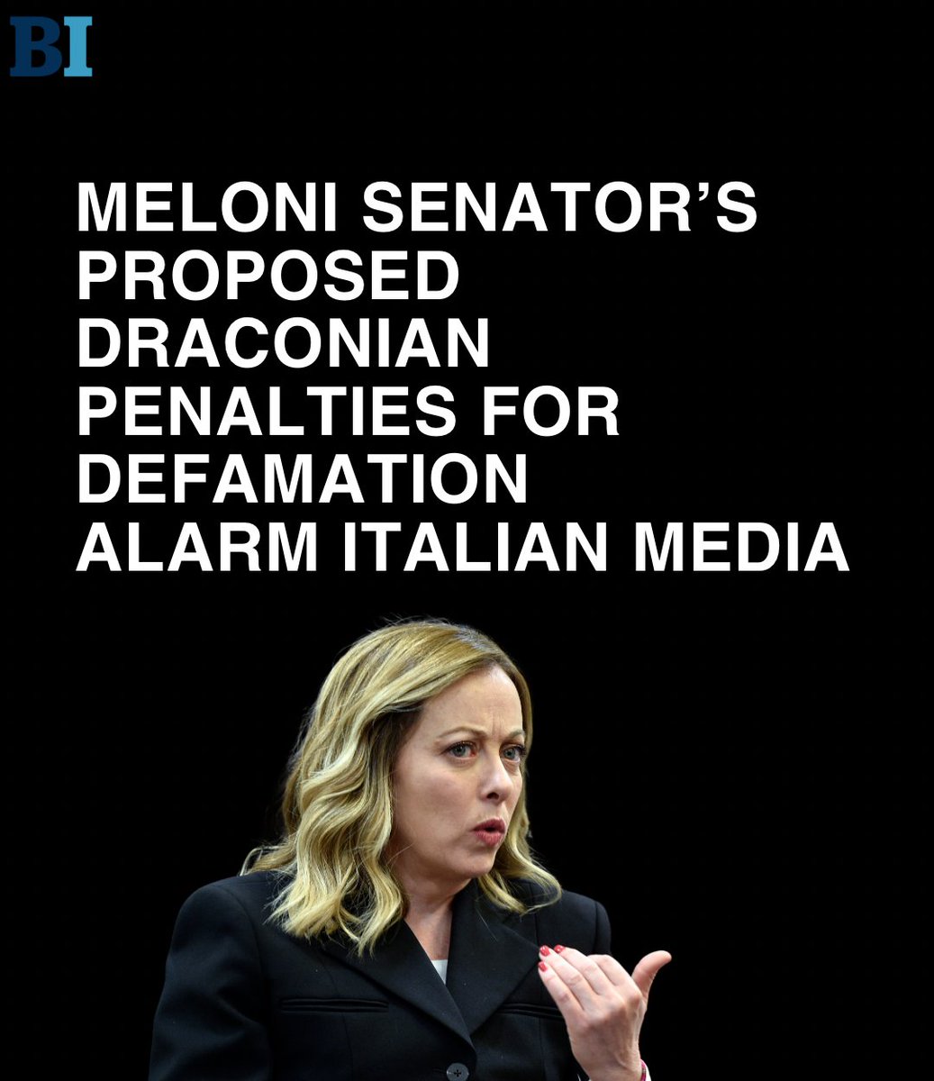 Parties in the PM's coalition are among those that oppose a proposal in the Italian Senate's Justice Committee to drastically enhance the penalty for defamation. Read more 👇 balkaninsight.com/2024/04/12/mel…