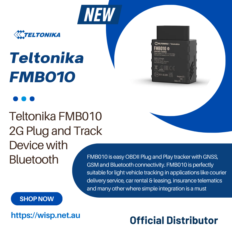Transform your vehicle management with the Teltonika FMB010, a compact 2G tracking device designed for effortless setup and reliable tracking. 

✔🛒 Read more: wisp.net.au/teltonika-fmb0…

#VehicleTracking #FleetManagement #Teltonika #SmartDriving #bluetoothtechnology