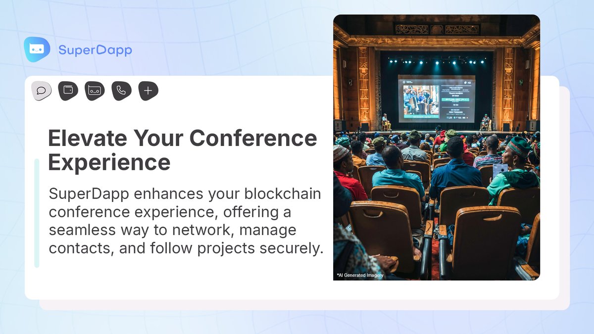 Network, engage, and stay secure with #SuperDapp 🤝 Elevate your #blockchain events with our seamless networking tools and project tracking, keeping your connections solid and your innovations safe. 🌐 Connect smarter and join the community at discord.gg/superdappai 👾