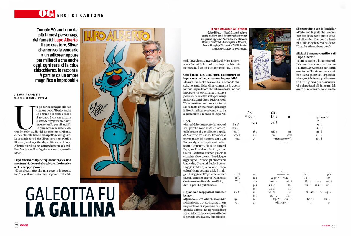 Ecco un’altra fantastica occasione; ho incontrato il grande creativo italiano #Silver! papà di #LupoAlberto, della gallina Marta!
Grazie <a href="/CarloVerdelli/">Carlo Verdelli</a> e <a href="/oggisettimanale/">OggiSettimanale</a> Another fantastic opportunity; I met the great Italian creative, Silver!
Thx to the director, Carlo Verdelli.