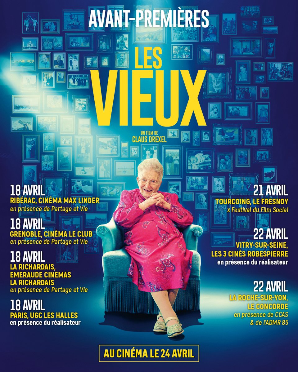 LES VIEUX, le 24 avril au cinéma, et en avant-première dans toute la France !!! Venez découvrir le nouveau film de Claus Drexel, pour tous les jeunes de 7 à 107 ans 👵👴 Bande-annonce : youtube.com/watch?v=fiYz2d… Plus d'infos : new-story.eu/films/les-vieu… @newstoryfilms