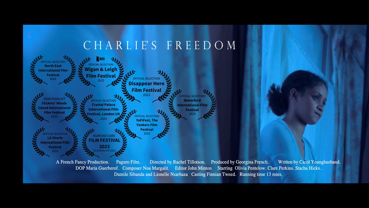 Our short film - CHARLIE'S FREEDOM's film festival season so far includes 2 OSCAR qualifiers, 2 BAFTA qualifiers and 3 BIFA qualifiers. Chuffed!! <a href="/GeorginaFrench1/">Georgina French</a> <a href="/SibandaDumile/">Dumile Sibanda</a> #womeninfilm #charliesfreedom #carers