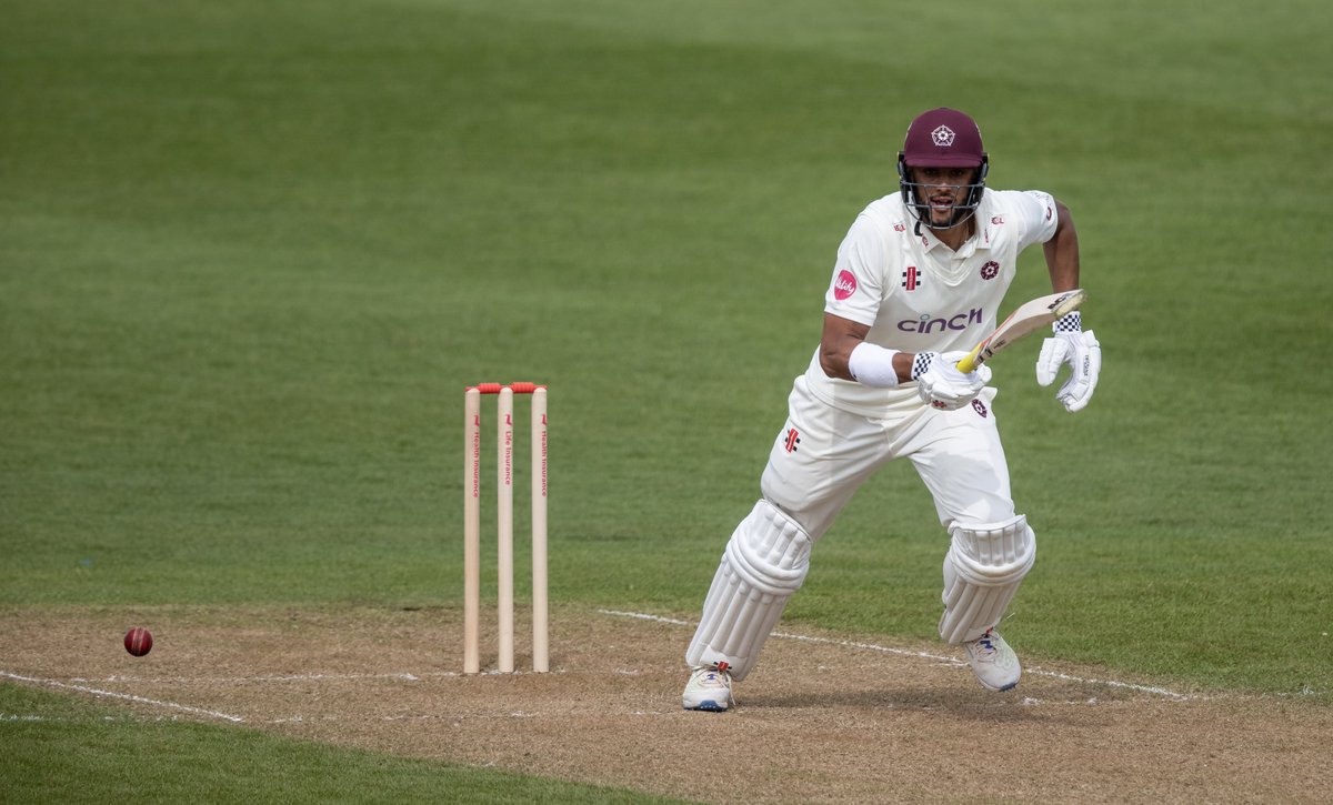 64 | Tea. ☕ Excellent session for Northamptonshire, capped off by Emilio Gay reaching his century. 💯 Northamptonshire 183/1.
