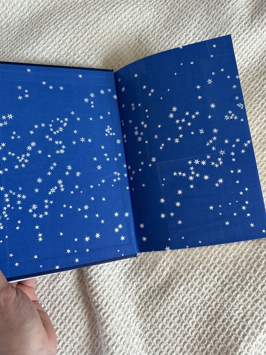 Thanks so much to @gabrielaquattro for this stunning finished copy of #Enlightenment - look at those gorgeous starry endpapers 😍 Out 2nd May from @JonathanCape ✨