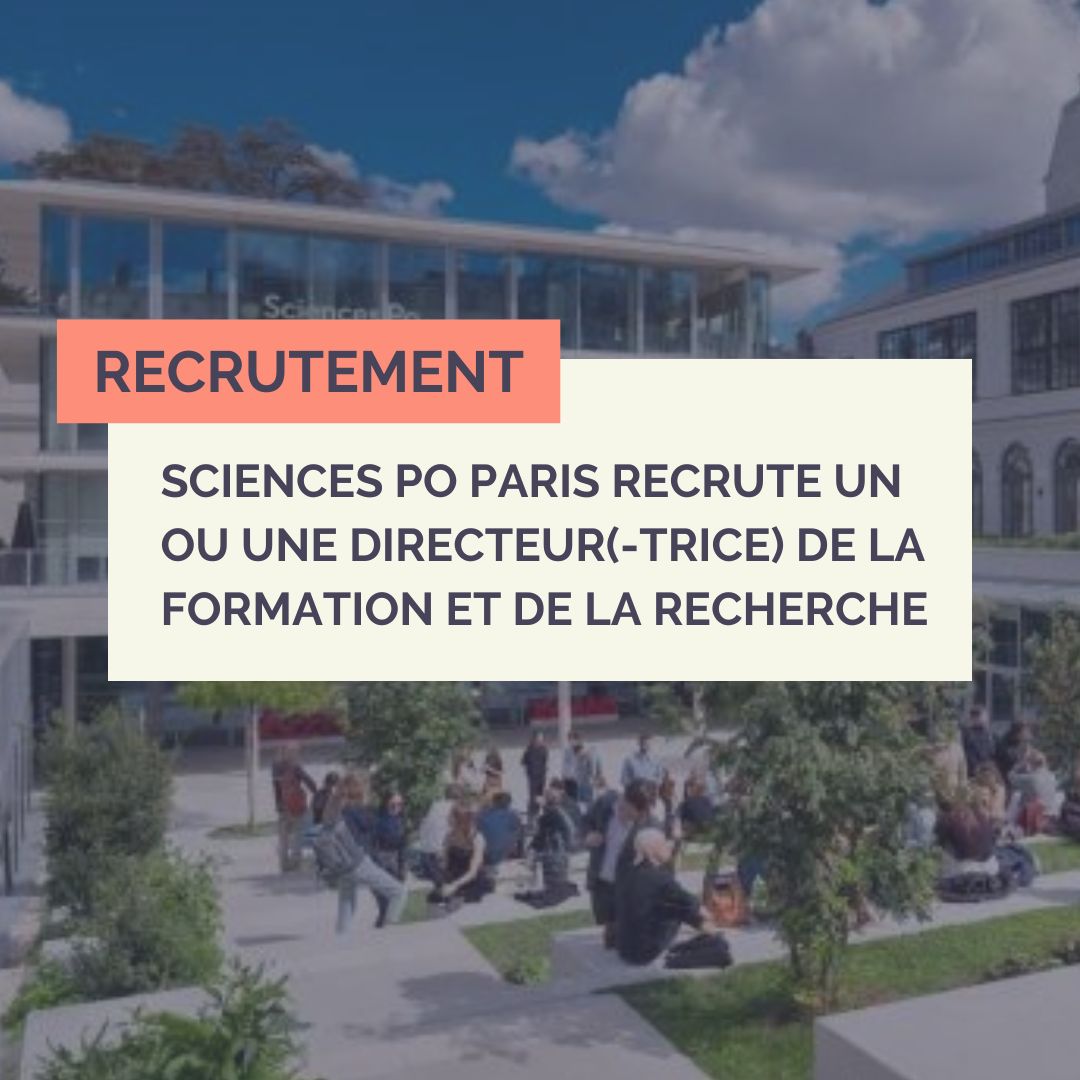 .@sciencespo Paris lance un appel à candidatures pour le poste de directeur / directrice de la #formation et de la #recherche. 👉 Le détail des missions et les procédures de #recrutement par ici : ow.ly/5t4a50Rbu7l