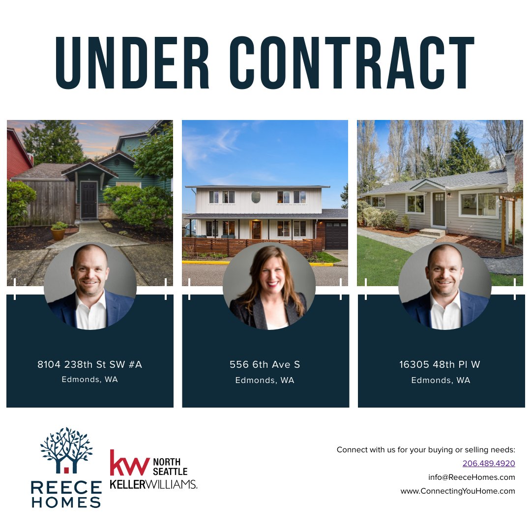 🏡 We're thrilled to announce that we're now under contract on not one, but THREE amazing Edmonds homes! Ready to make YOUR real estate dreams a reality? Contact us today at 206-489-4920 or email info@reecehomes.com and let's get started on finding your dream home! 🌟
#reecehomes