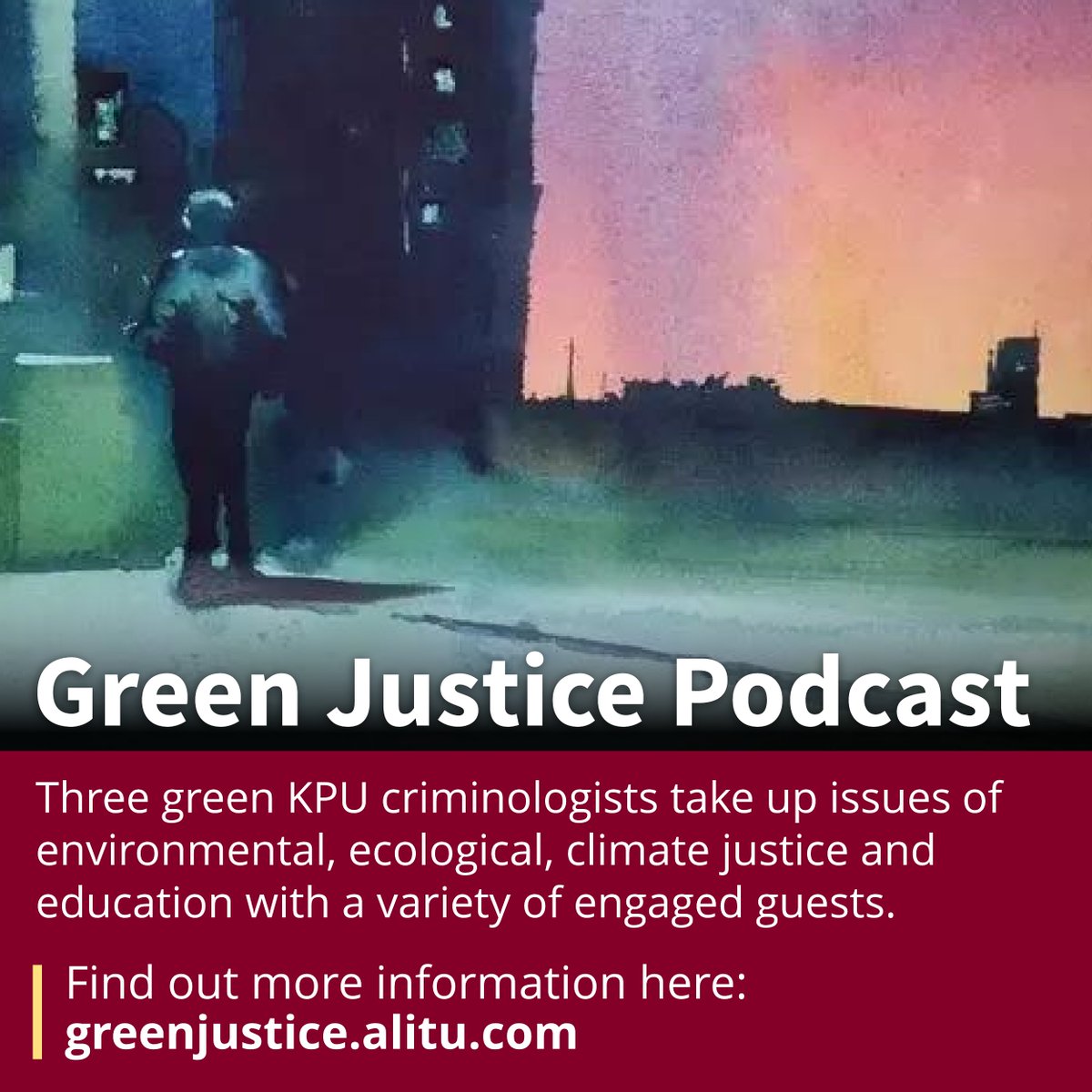 Green Justice, a new podcast in which KPU Criminology Instructors Mark Vardy, Paula Hirschmann and Greg Simmons interview a range of guests on issues of environmental, ecological and climate justice. 🔗 greenjustice.alitu.com