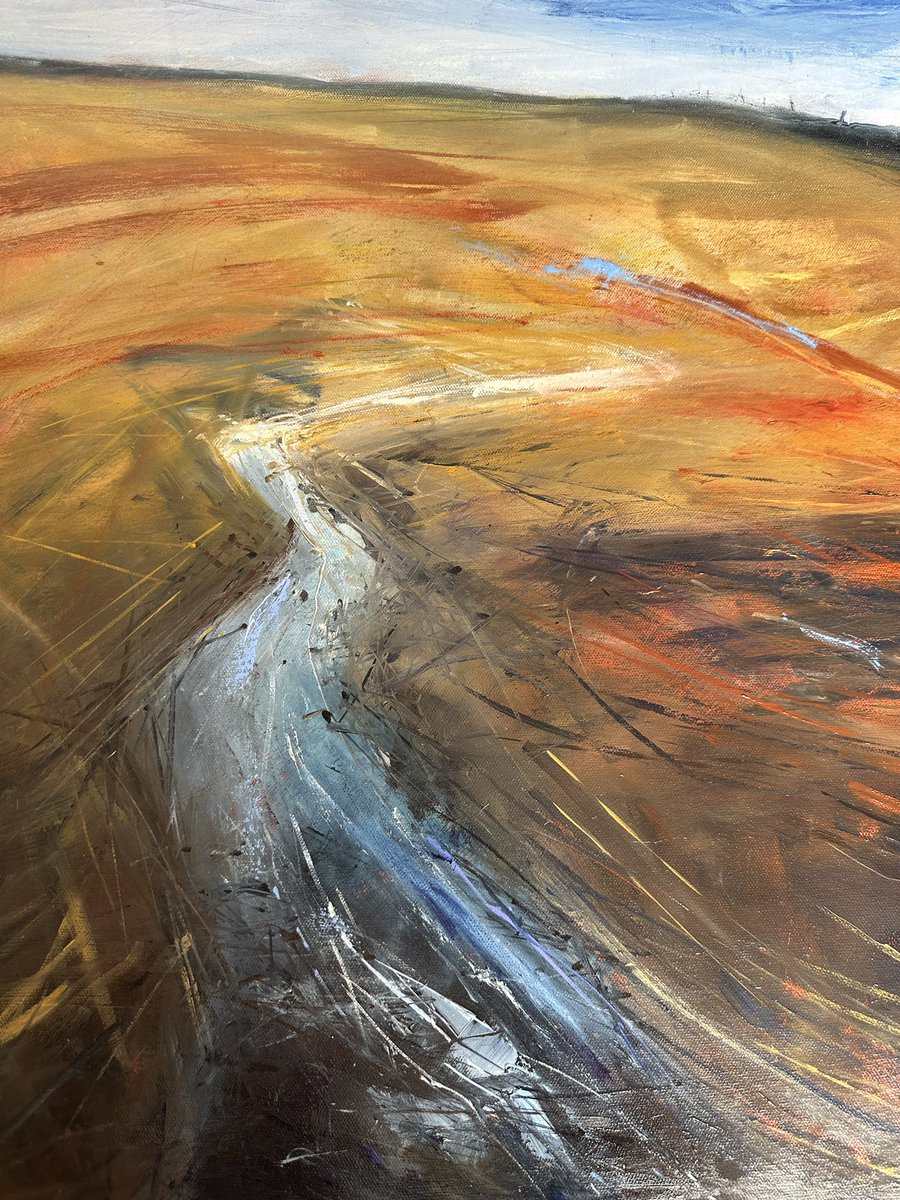 I have varnished this one to bring out the many colours. #moors #landscape #oils #pigmentsticks