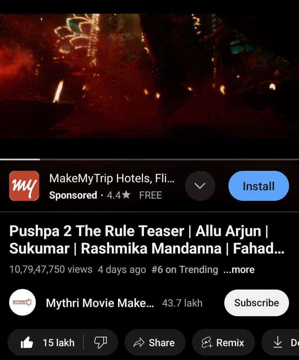 #Pushpa2TheRuleTeaser Still Trending at #6 in Nepal 💥💥🔥 #Pushpa2TheRule @alluarjun