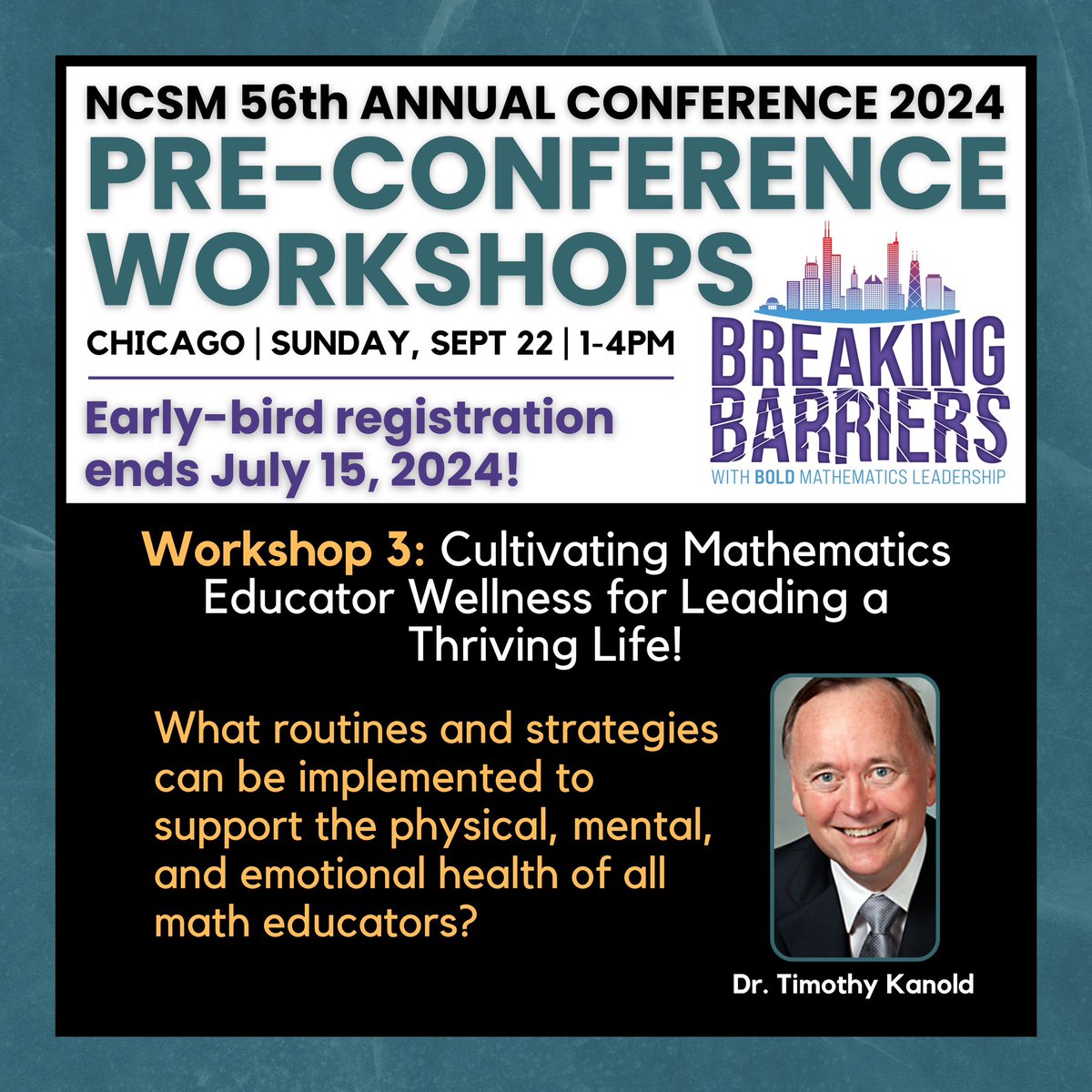 Pre-Conference Workshops at the NCSM 56th Annual Conference 2024 will be held on Sunday, Sept 22. Learn about Workshop 3 with Dr. Timothy Kanold @tkanold at mathedleadership.org/56th-annual-co… Register: mathedleadership.org/56th-annual-co… #NCSMBOLD #AnnualConference #ileadmath