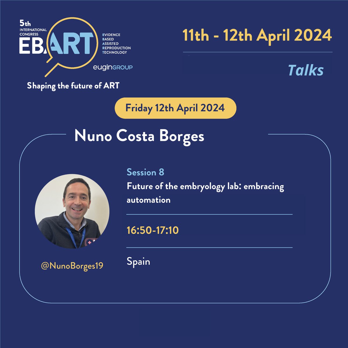 Eugin_Group's tweet photo. Dr. @NunoBorges19 is ready to present his super insightful talk on the future of the embryology lab.
"Why automation in #IVF?"
Great having you here!
#EBART2024 https://t.co/6ncFqkw1dm