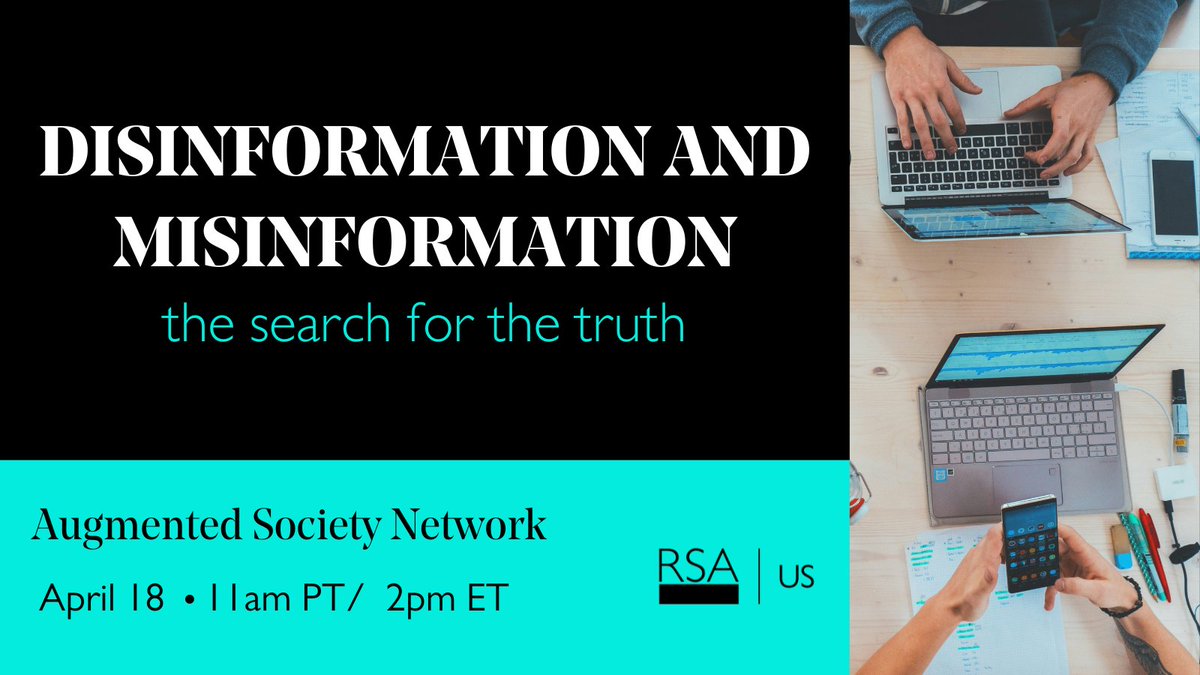 Join the #AugmentedSocietyNetwork for a deep dive into #misinformation! Discover how #falsenarratives shape public perception, the impact of spreading false information, and the role of #AI in #disinformation. thersa.org/events/fellows…