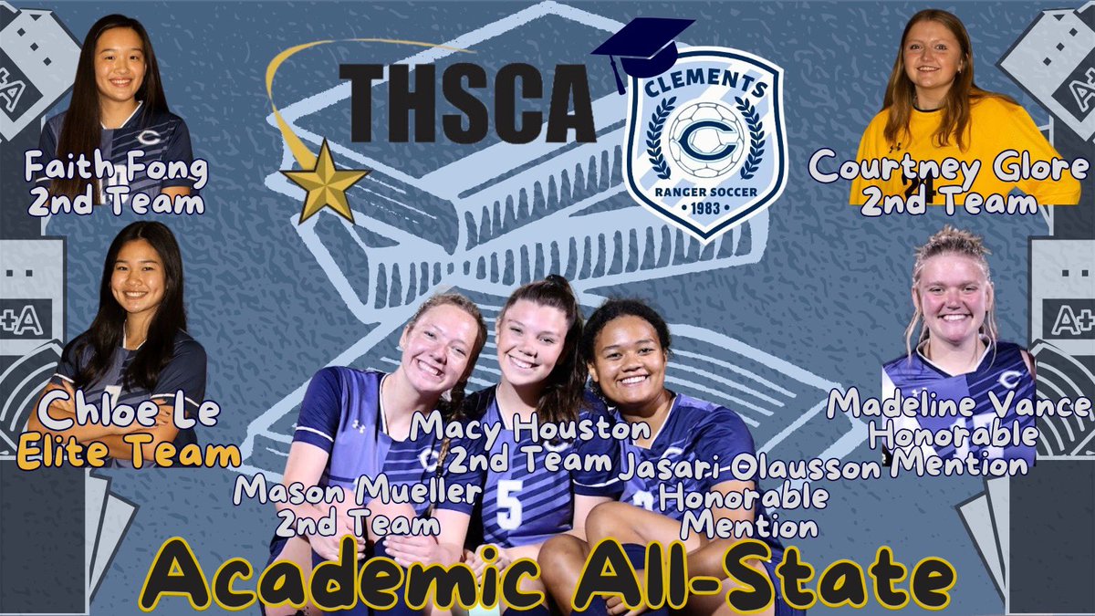 Congratulations to our seniors that received academic all-state honors from THSCA! Thank you @THSCAcoaches for your continual support of high school athletes and coaches.