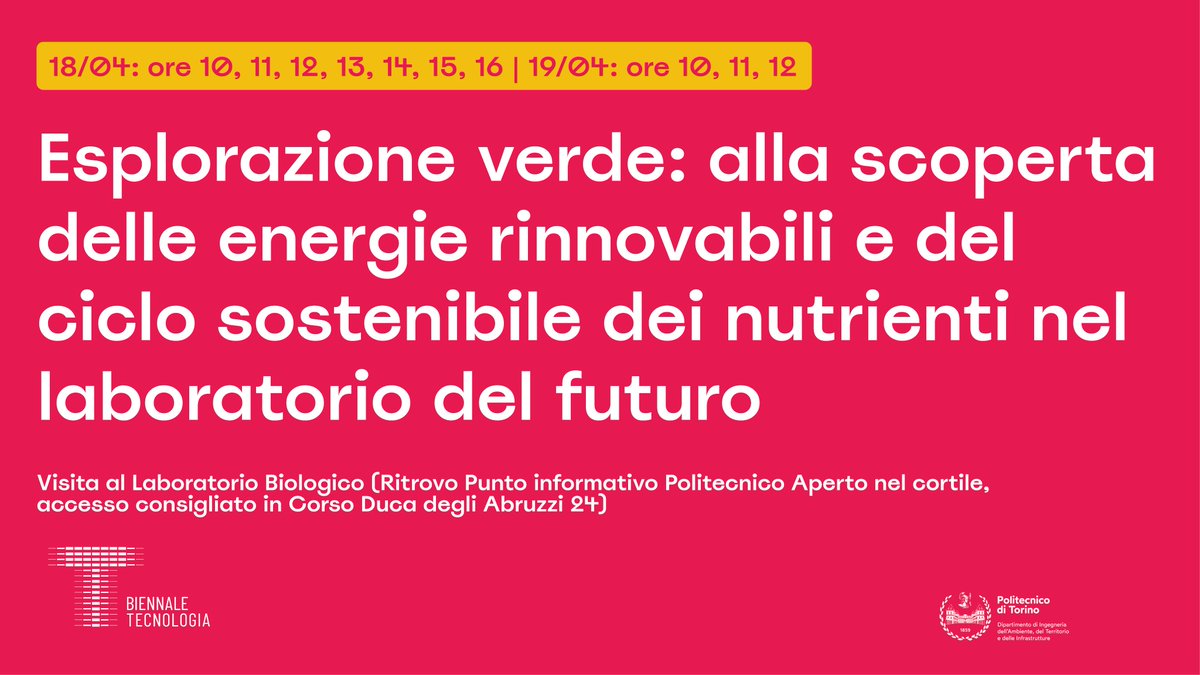 DIATI_poliTO's tweet image. POLITECNICO APERTO
Per @BiennaleTech il @PoliTOnews apre le porte dei propri laboratori!

Scopri le attività proposte dal #DIATI e prenota la tua visita 👉 diati.polito.it/news/(idnews)/…

#BiennaleTech #BiennaleTecnologia2024 #PolitecnicoAperto