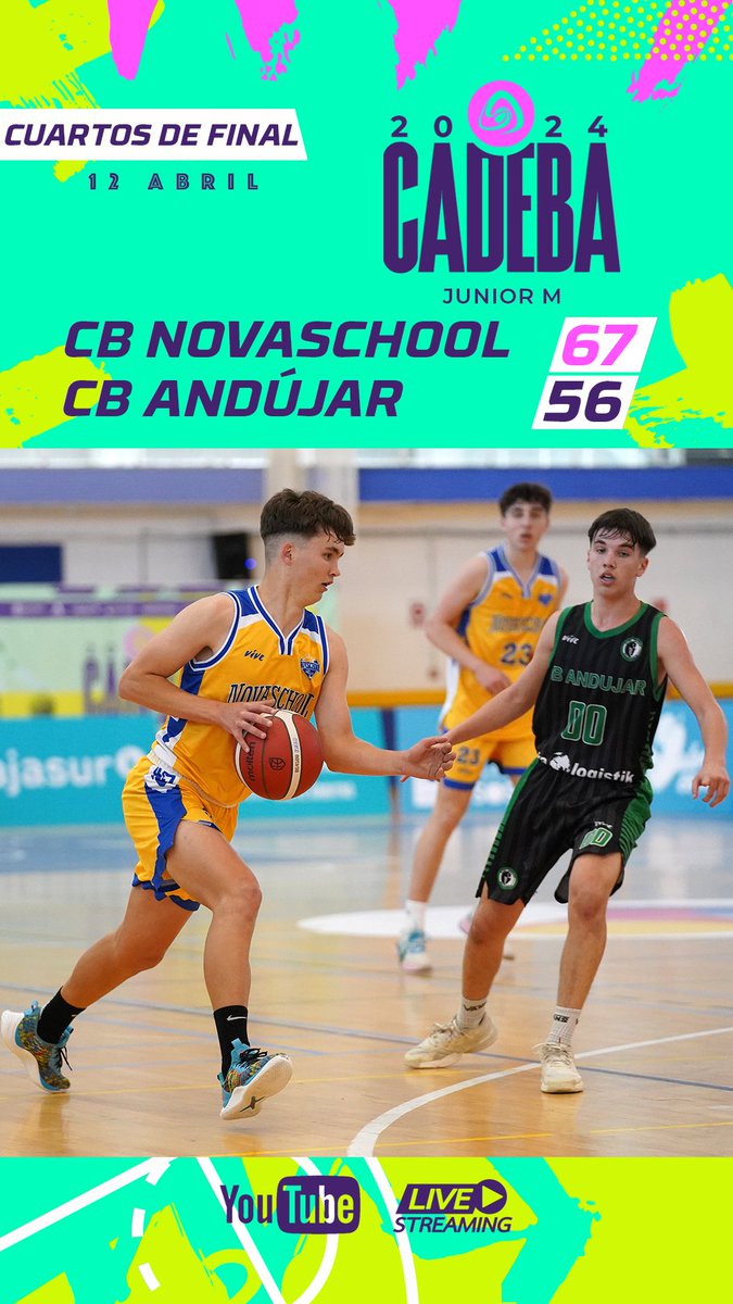 👏 ¡@CBNovaschool, último SEMIFINALISTA del #CADEBAJM2024! @urbaser_ @cajasur @TurismoAND @pontgrup @diputacionMLG @aytorincon 📸 bit.ly/3TNnARD 📺fabtv.andaluzabaloncesto.org