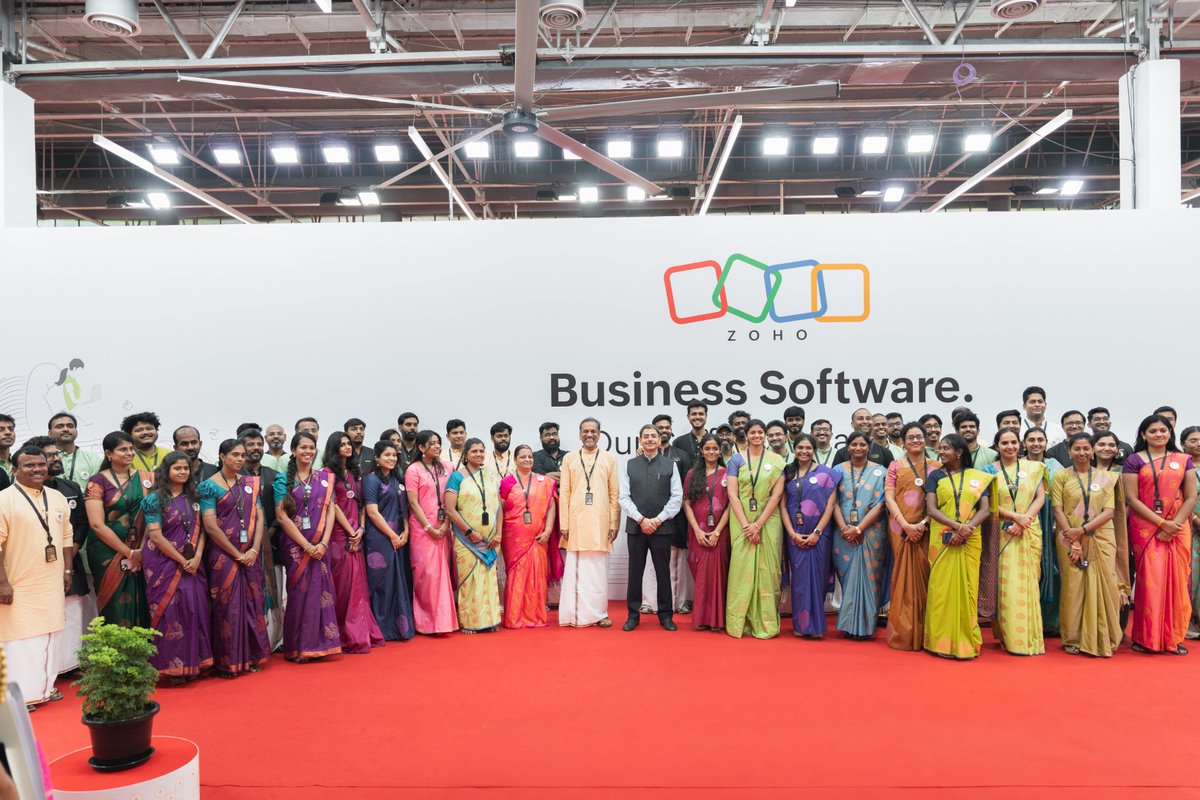 Zoho's tweet photo. It was an eventful day at the Zoho Corp. tradeshow, where we had the pleasure of showcasing our offerings to Mr. R. N. Ravi, the governor of Tamil Nadu. 😇

The day concluded with a beautiful Carnatic musical performance by Dr. Umayalpuram Sivaraman and Sikkal Gurucharan. 🎶 https://t.co/chtGkiSSjP