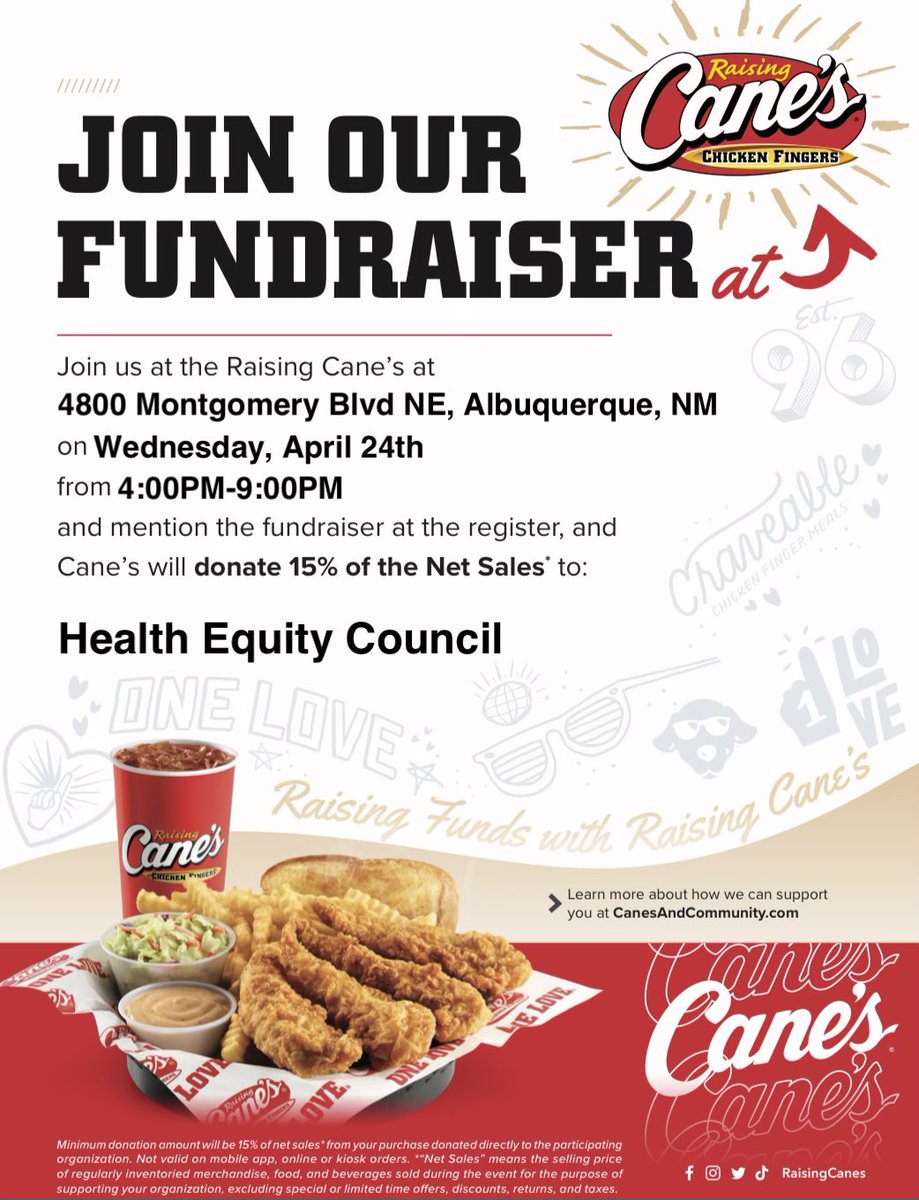 Support YOUR Health Council! Come raise some funds at Raising Cane’s.