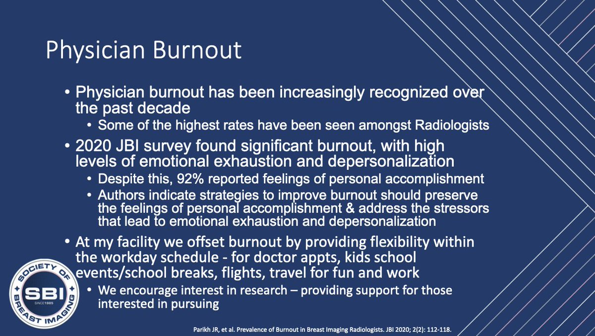 Practice at your best: Practical real-life issues with Dr. Stamatia V. Destounis, MD, FACR, FSBI, FAIUM - an important and timely discussion in our current #radiologist shortage! #flexibility is a key factor for career satisfaction for many. #SBI2024 @BreastImaging