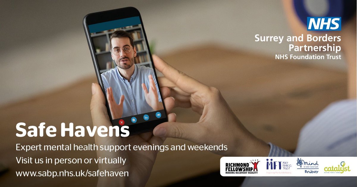 Did you know our Safe Havens can support you from the comfort of your home? Our Virtual Safe Havens provide out of hours support 365 days a year for adults experiencing a mental health crisis or emotional distress: bit.ly/3G2RWI6