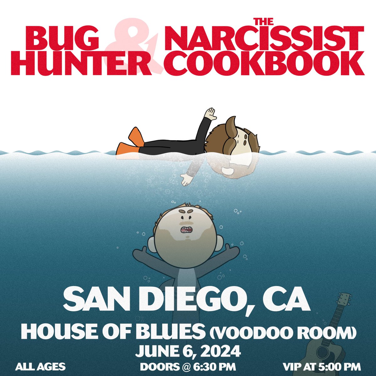 Fresh off the first season of their hit podcast, Jam Mechanics, Bug Hunter and The Narcissist Cookbook are playing the Voodoo Room on 6/6 together for a unique show! Tickets on sale TODAY at 10am. VIP options also available. Get tickets and more info here: livemu.sc/3JfIxj6