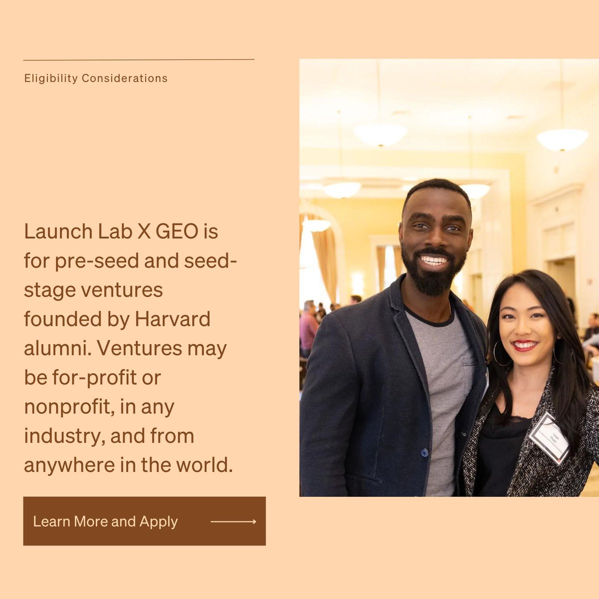 Learn more about Launch Lab X Geo, an eight-month online accelerator for Harvard alumni founders who want to grow their ventures and their community, by attending an upcoming info session! Alumni Founders: buff.ly/3xvyqnO | Women Alumni Founders: buff.ly/3vHZTCd