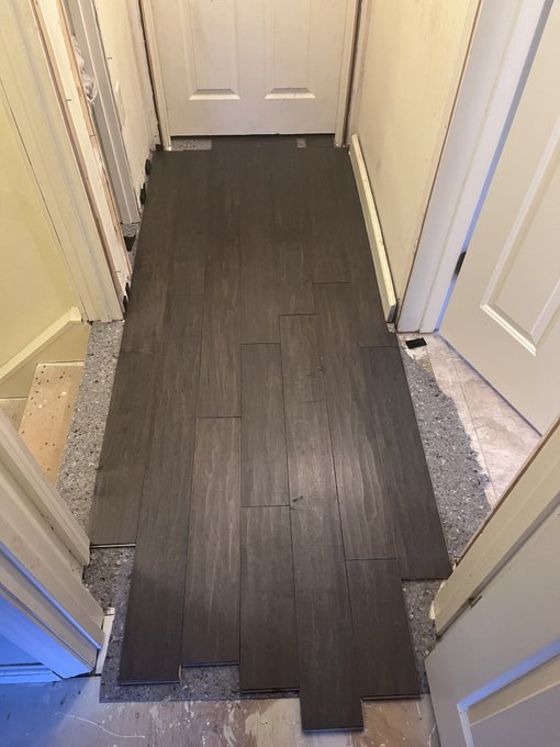 I&rsquo;ve been ripping out carpet on the second floor of my house. Got the flooring down in the hall yesterday<a href="/tag/newprofilepic"class="tags"><span>#newprofilepic</span></a>