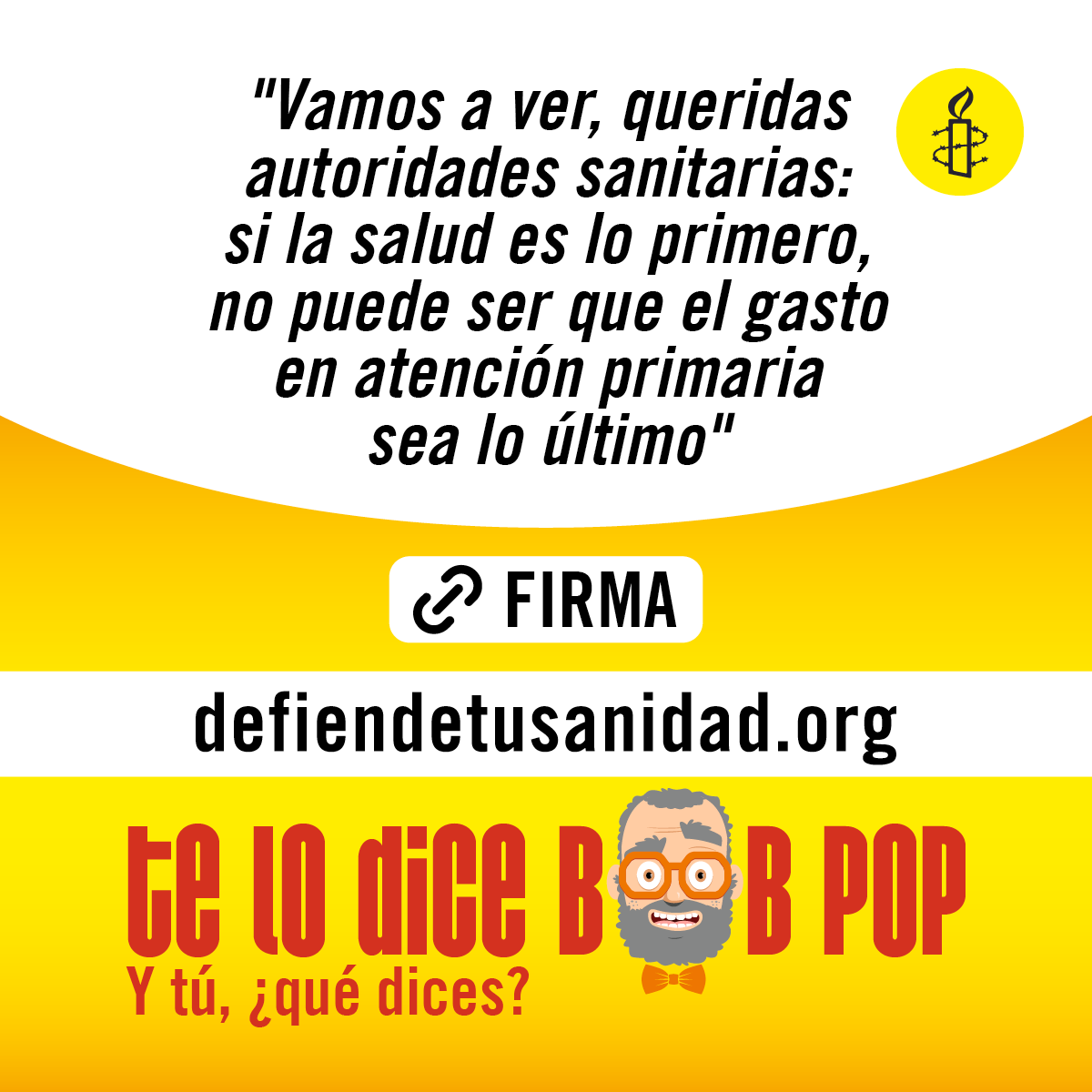 amnistiaespana's tweet photo. @BobPopVeTV Si la salud es lo primero, ¿por qué la Atención Primaria parece que es lo último? #InvertirEsVivir https://t.co/5OJBhCl83j