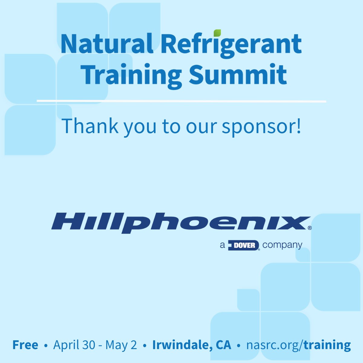 NASRC (@natrefcouncil) on Twitter photo #Thanks to #NatRefTraining Summit premium #sponsor <a href="/hillphoenixinc/">Hillphoenix</a>!
Join us in CA April 30 – May 2 for a free #training & expo on the latest #NatRef technology. Event will feature tech training sessions from manufacturers & industry experts. Register: nasrc.org/irwindale-trai… #Thanks to #NatRefTraining Summit premium #sponsor <a href="/hillphoenixinc/">Hillphoenix</a>!
Join us in CA April 30 – May 2 for a free #training & expo on the latest #NatRef technology. Event will feature tech training sessions from manufacturers & industry experts. Register: nasrc.org/irwindale-trai…