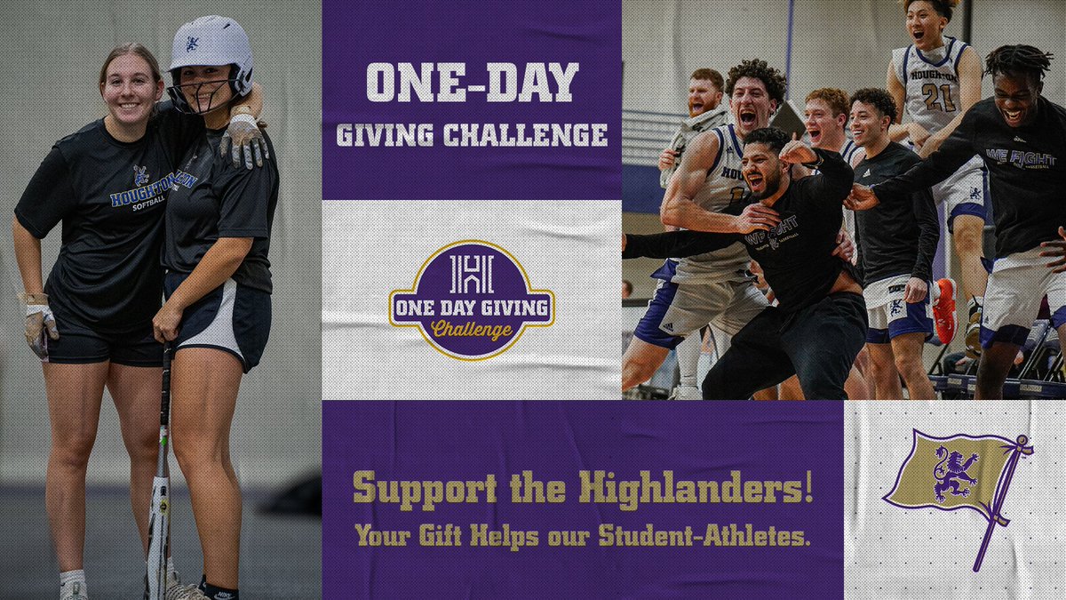 Today is Houghton's One Day Giving Challenge. Any gift you make today will support our teams and students-athletes. Give today: community.houghton.edu/highlander-club