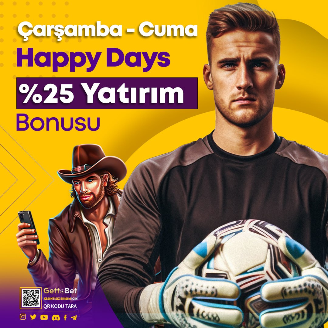 💎 Gettobet Cuma Happy Days 🪙 Cuma Gününe Özel Casino ve Spor Alanında Geçerli %25 Yatırım  Bonusu Gettobet'de 🍀 🔥 Gettobet Kazanca Hükmet 📱 Gettobet Giriş t2m.io/x1getto