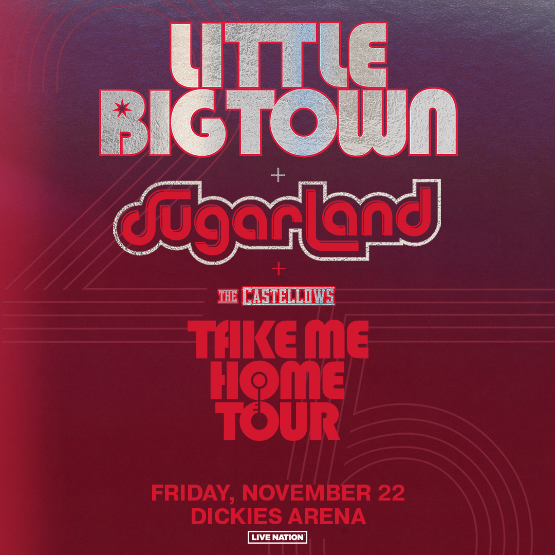 The wait is over! Tickets are on sale NOW for Little Big Town’s Take Me Home Tour at Dickies Arena on November 22nd with special guests Sugarland and The Castellows! 

Grab yours now and join them as they celebrate 25 years of music! #LBT25 ❤️

🎟️: ticketmaster.com/event/0C006085…