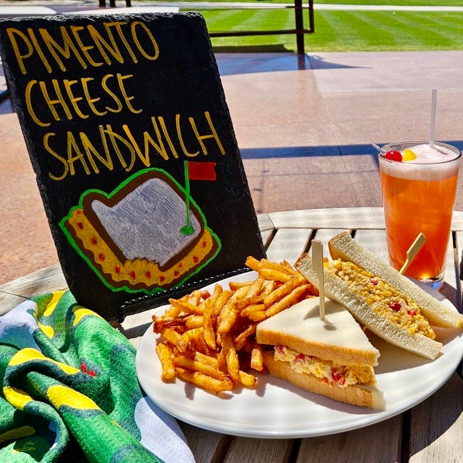 🌺🧀 Indulge in the ultimate golfing experience with our exclusive Masters-themed treats. ⛳️🏆 Savor the iconic flavors of Augusta with our mouthwatering Pimento Cheese sandwiches, perfectly paired with our signature Azalea Cocktail. 🍹🧀