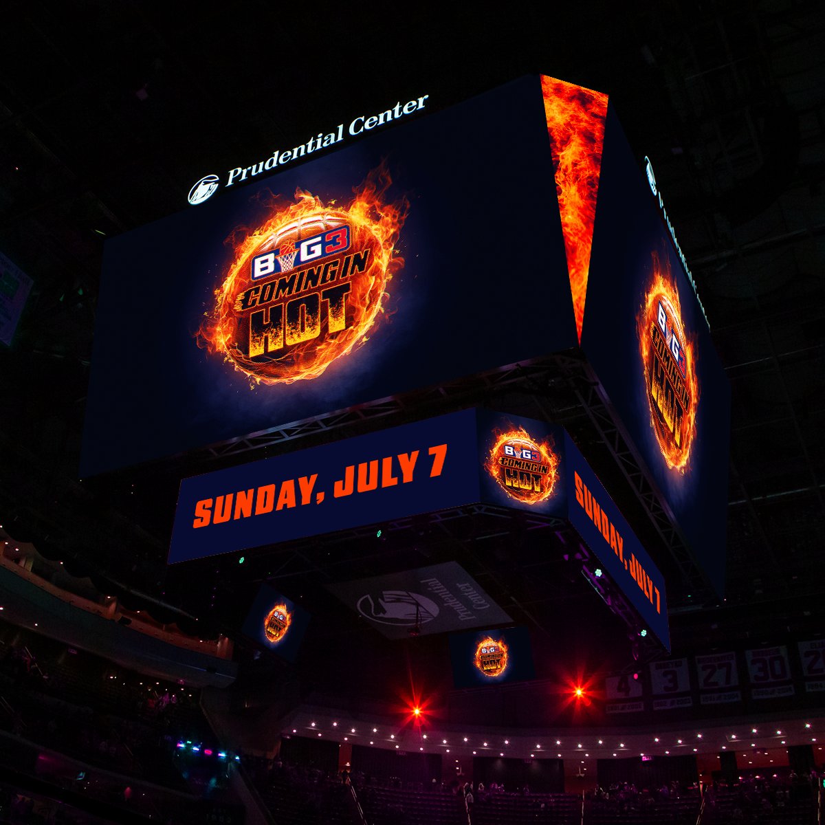 ON SALE NOW 🏀 @thebig3 is COMING IN HOT to #PruCenter on Sunday 7/7 🔥 🎟️: bit.ly/3VrEasv