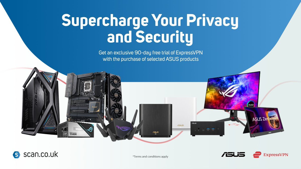 Supercharge your privacy and security! Get an exclusive 90-day free trial of ExpressVPN with the purchase of selected ASUS products → buff.ly/3VTudEw